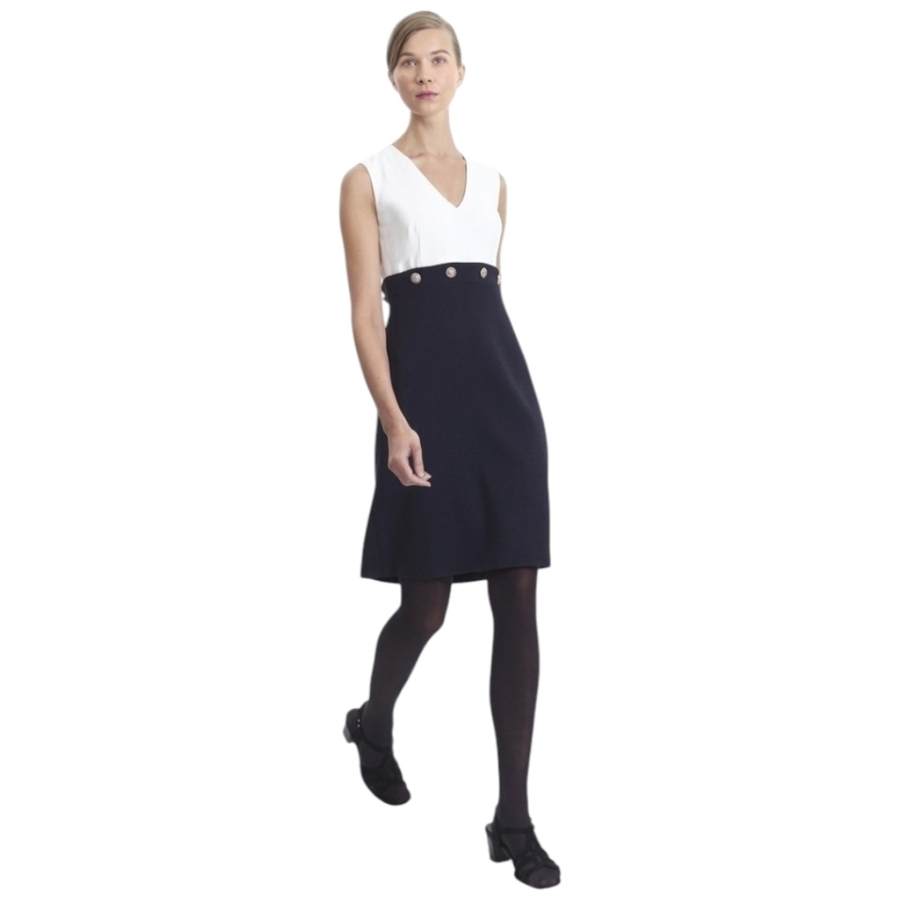 Raoul Grace Crystal Embellished Cocktail Dress NWT 8 Silk Wool Navy White